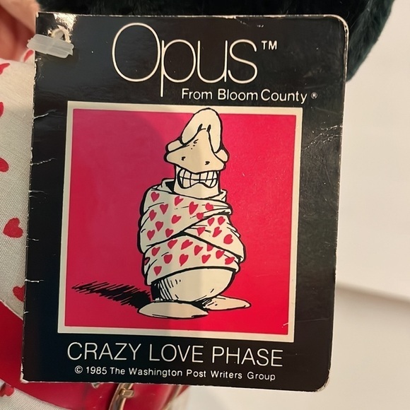 Opus from Bloom County vintage 1985 Crazy Love Phase Dakin Inc. Penguin Plush - Picture 14 of 17
